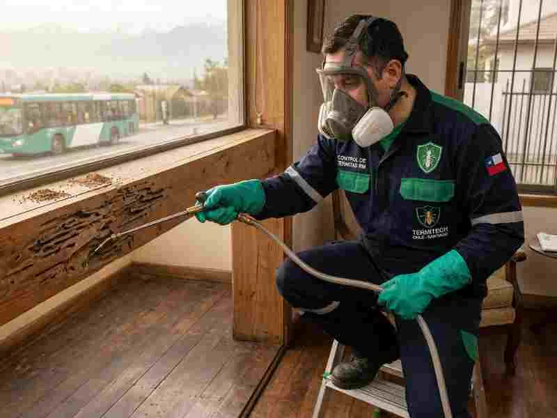 Tratamiento profesional de termitas en la Región Metropolitana